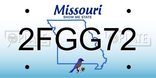 2FGG72 Missouri License Plate