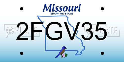 2FGV35 Missouri License Plate