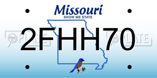 2FHH70 Missouri License Plate