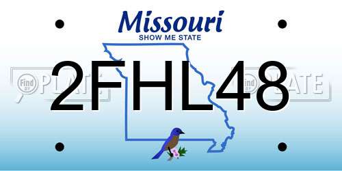2FHL48 Missouri License Plate