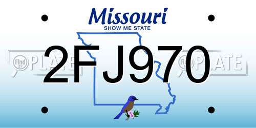 2FJ970 Missouri License Plate