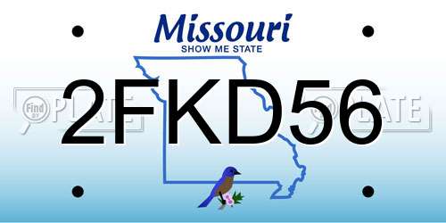 2FKD56 Missouri License Plate