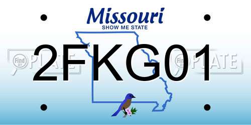 2FKG01 Missouri License Plate