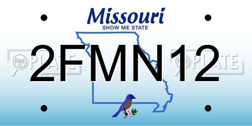2FMN12 Missouri License Plate