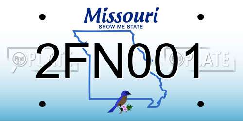 2FN001 Missouri License Plate