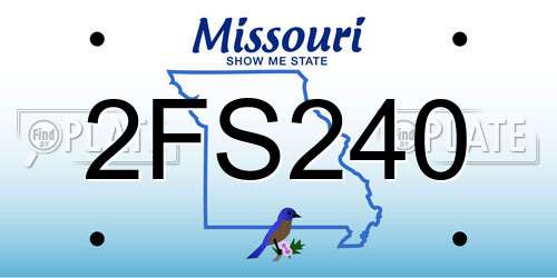 2FS240 Missouri License Plate