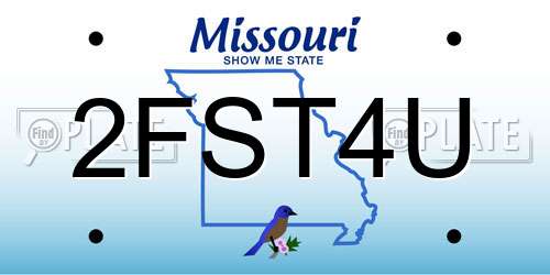 2FST4U Missouri License Plate