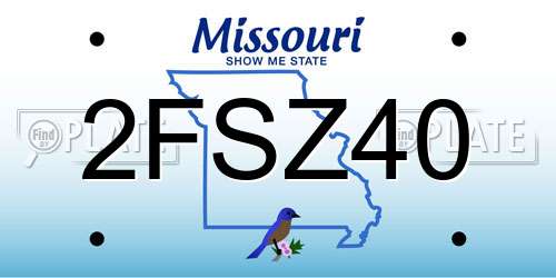 2FSZ40 Missouri License Plate