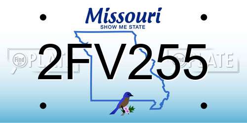 2FV255 Missouri License Plate