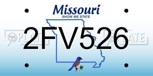 2FV526 Missouri License Plate