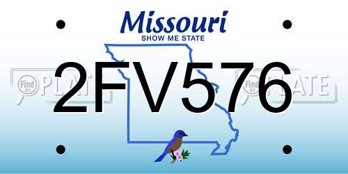 2FV576 Missouri License Plate