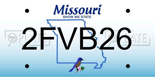 2FVB26 Missouri License Plate