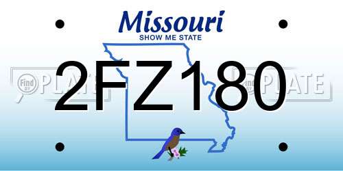2FZ180 Missouri License Plate