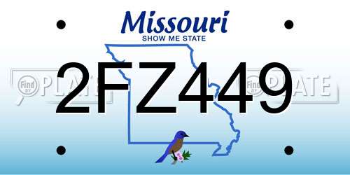 2FZ449 Missouri License Plate