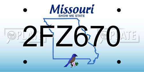 2FZ670 Missouri License Plate