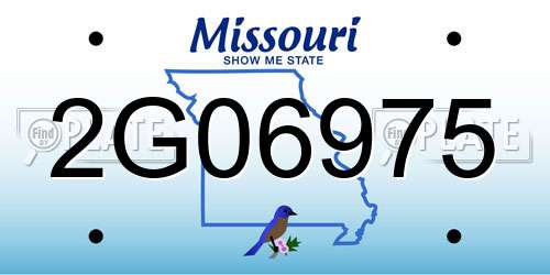 2G06975 Missouri License Plate