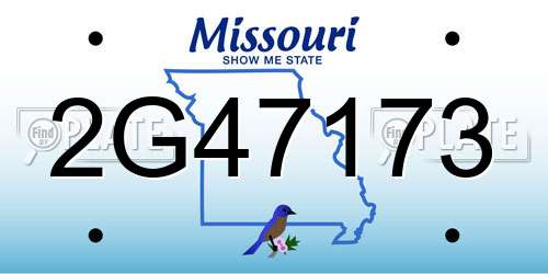 2G47173 Missouri License Plate