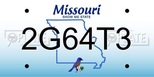 2G64T3 Missouri License Plate