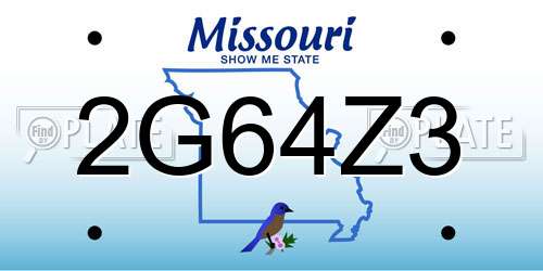 2G64Z3 Missouri License Plate