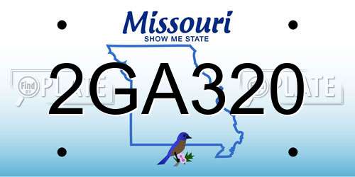 2GA320 Missouri License Plate