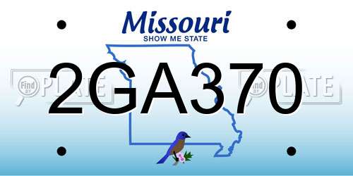 2GA370 Missouri License Plate