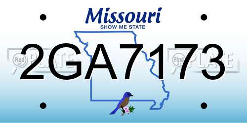 2GA7173 Missouri License Plate