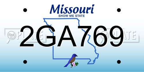 2GA769 Missouri License Plate