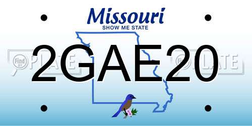 2GAE20 Missouri License Plate