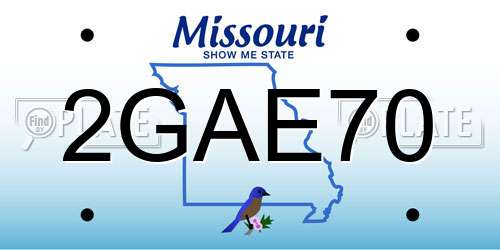 2GAE70 Missouri License Plate