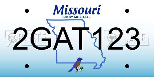 2GAT123 Missouri License Plate