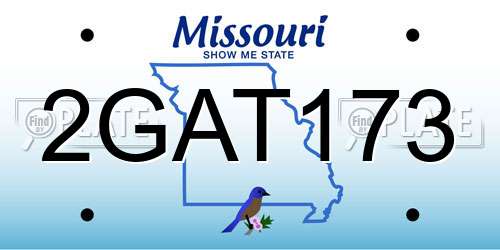 2GAT173 Missouri License Plate