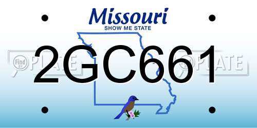2GC661 Missouri License Plate