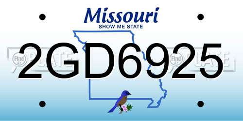 2GD6925 Missouri License Plate