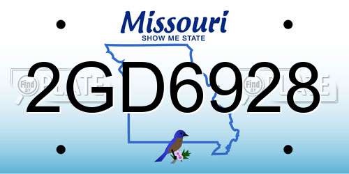 2GD6928 Missouri License Plate