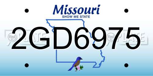 2GD6975 Missouri License Plate