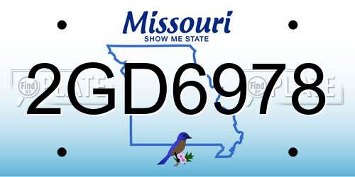 2GD6978 Missouri License Plate