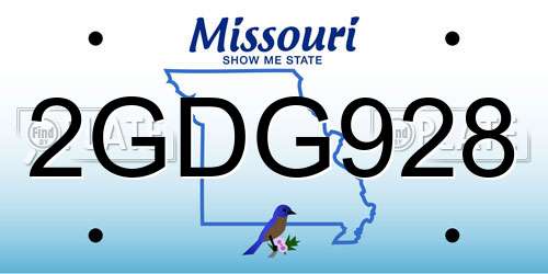 2GDG928 Missouri License Plate