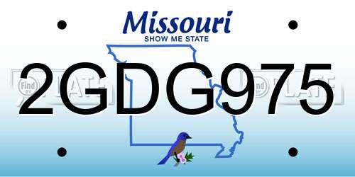 2GDG975 Missouri License Plate