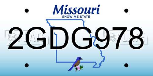 2GDG978 Missouri License Plate