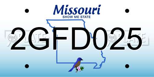 2GFD025 Missouri License Plate