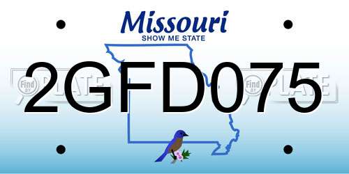 2GFD075 Missouri License Plate