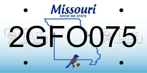 2GFO075 Missouri License Plate
