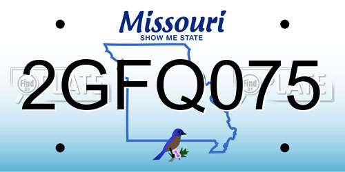 2GFQ075 Missouri License Plate