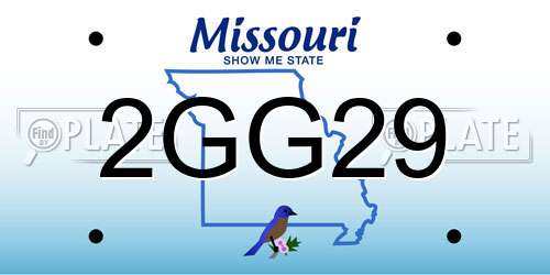 2GG29 Missouri License Plate
