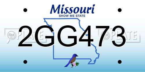 2GG473 Missouri License Plate