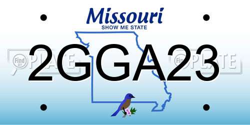 2GGA23 Missouri License Plate