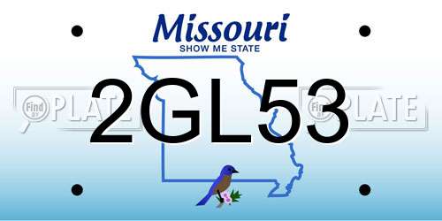 2GL53 Missouri License Plate