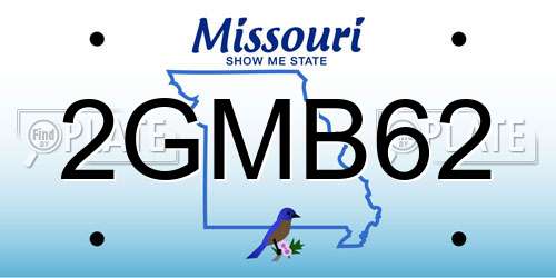2GMB62 Missouri License Plate