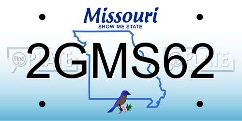 2GMS62 Missouri License Plate