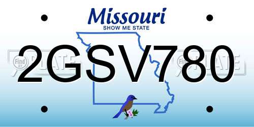 2GSV780 Missouri License Plate